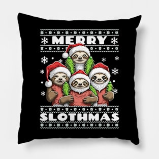 Merry Slothmas Pillow