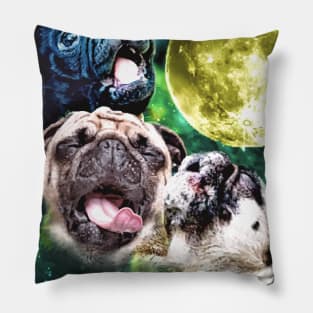 Howl at the Moon Pug Truck Stop Tee Pillow