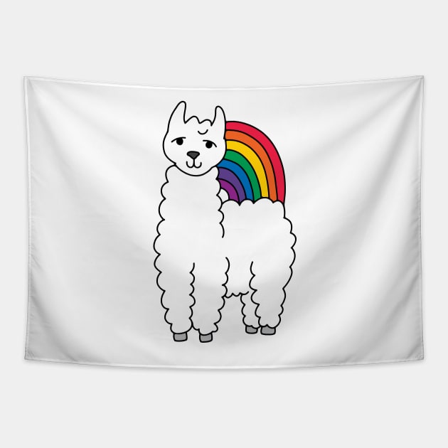 Rainbow Llama Tapestry by murialbezanson