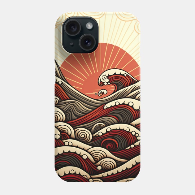 great wave of the red sea Phone Case by Micapox