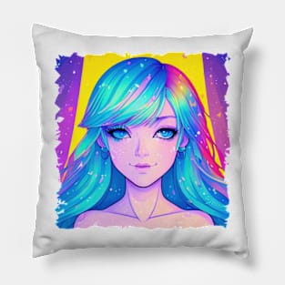 Beautiful young woman girl Pillow