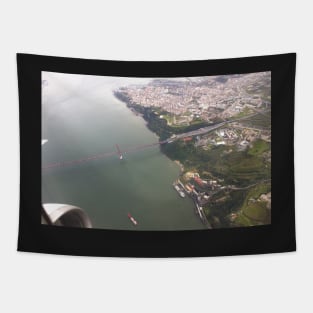 Flight. view to Lisbon bridge and highway to the south. Tapestry