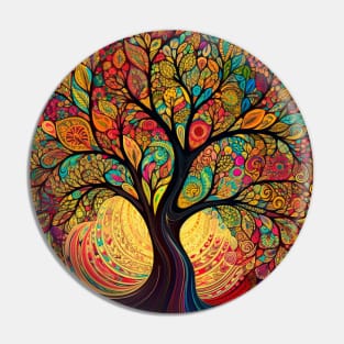 Cycle of Renewal: Embracing Transformation in the Tree of Life Mandala Pin