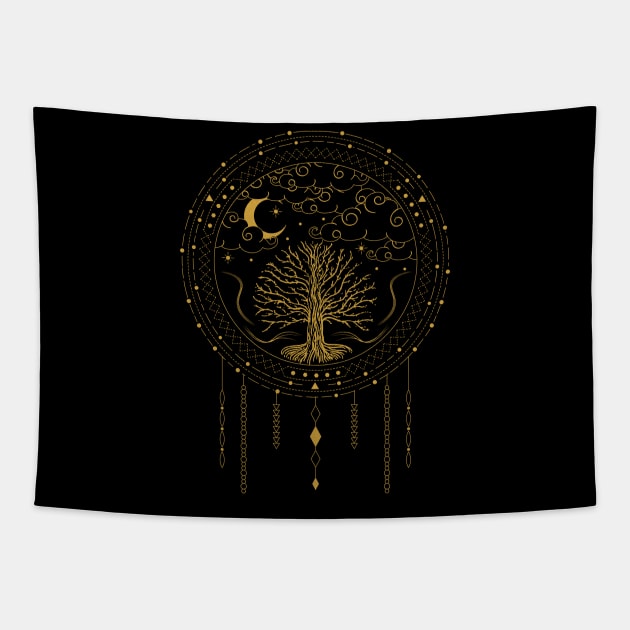 Tree Of Life | Pagan Symbol Tapestry by CelestialStudio