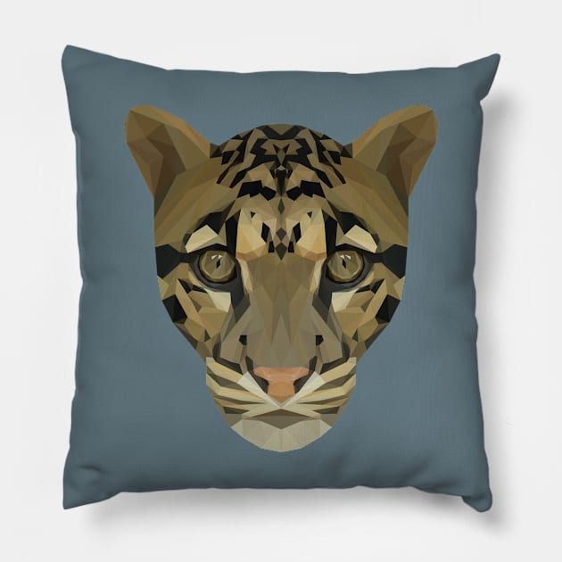 Geometrical Clouded Leopard Pillow by ErinFCampbell