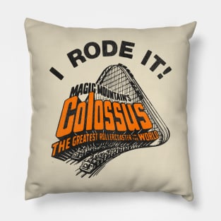 I Rode Colossus! Retro Defunct Roller Coaster Pillow