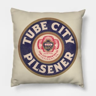 Tube City Pilsener Beer Retro Defunct Breweriana Pillow