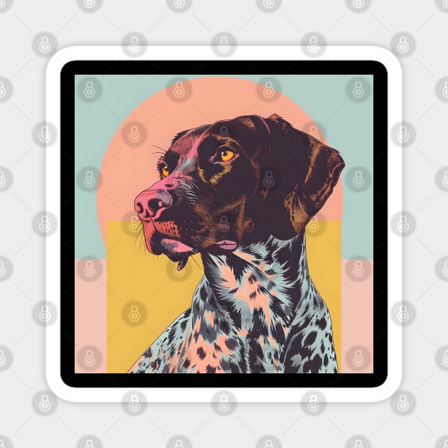 German Wirehaired Pointer in 80's Magnet by NatashaCuteShop