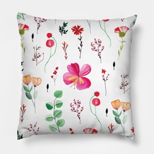 Vintage Romantic Watercolor flowers Pillow