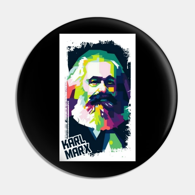 Karl Marx Popart Pin by WPAP46