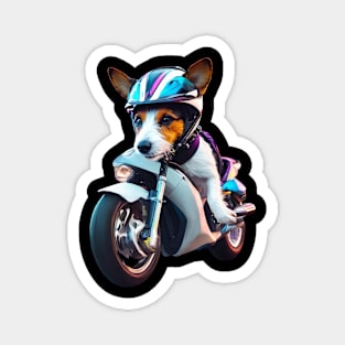 Rasler terrier on a motorbike Magnet