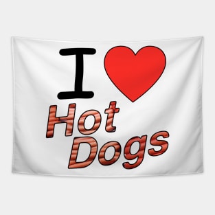 I Love Hot Dogs Tapestry