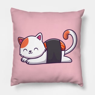 Cute Cat Sushi Salmon Pillow