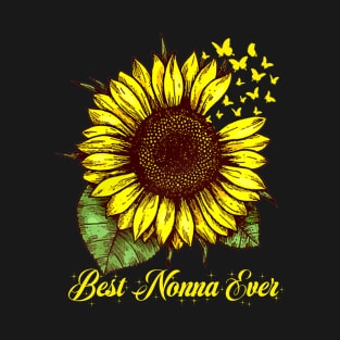 Best Nonna Ever Sunflower Gift T-Shirt