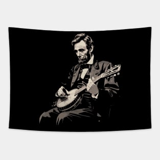 Abraham Lincoln Banjo Player Funny Founding Fathers Tapestry