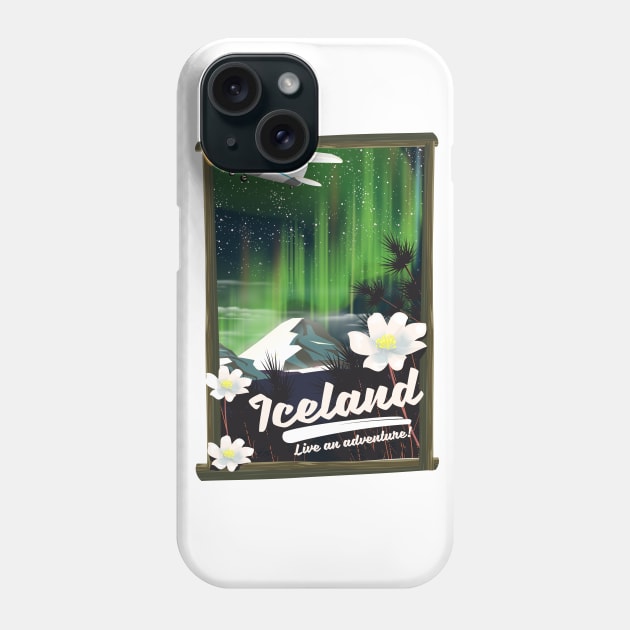 Iceland travel poster Phone Case by nickemporium1