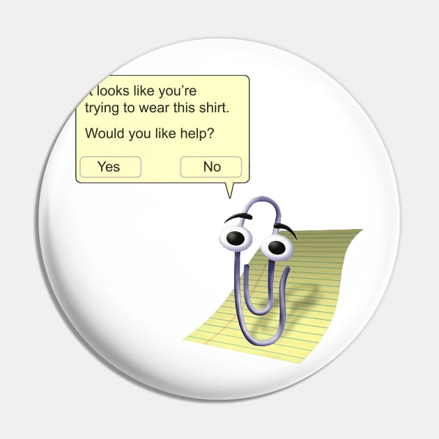 Clippy Wants to Help You Wear this Shirt Pin by AlexWilkinson