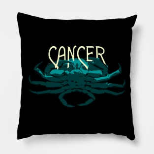 Blue Cancer Crab for Astrological Zodiac Pillow