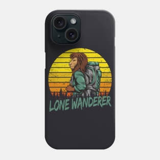 Lone Wanderer Hiking Lion Backpacking Phone Case