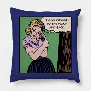 Comic Woman Loves Herself Pillow