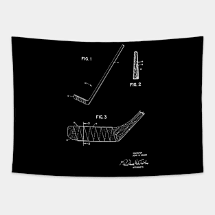 Hockey Stick Vintage Patent Hand Drawing Tapestry