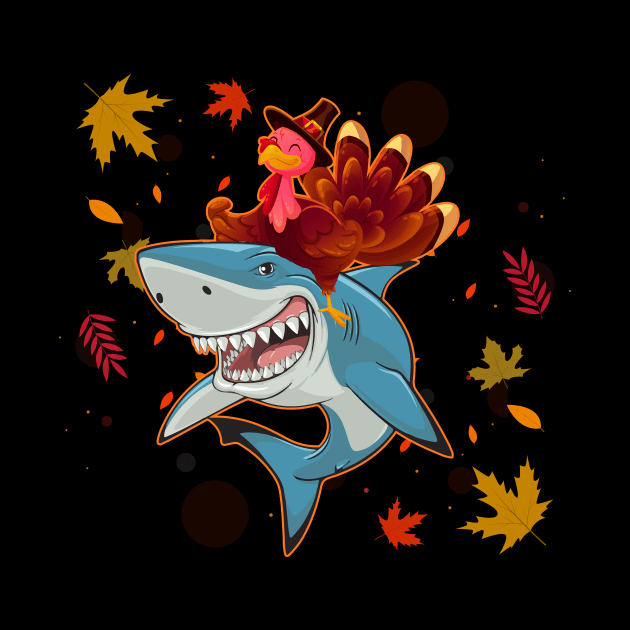 Dabbing Turkey Riding Shark Thanksgiving Christmas Gift by franzaled