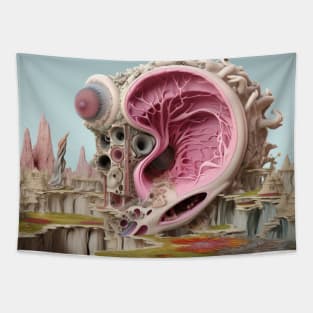 Pink Fantasy ear anatomy Tapestry