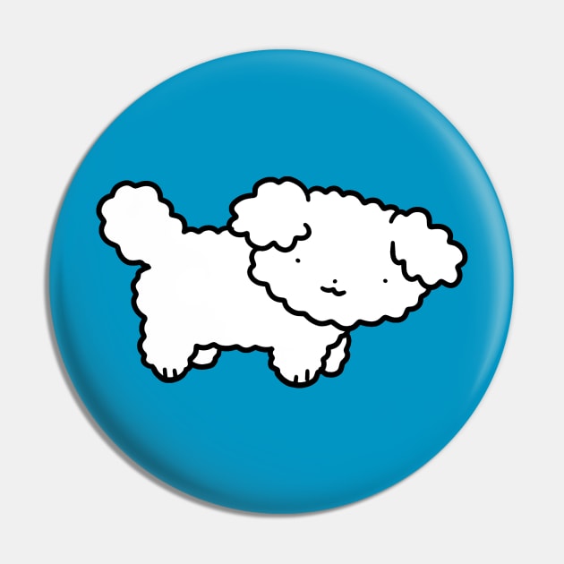 White Fluffy Dog Pin by saradaboru