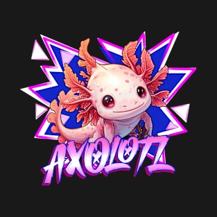 Cute Axolotl - Retro Style T-Shirt