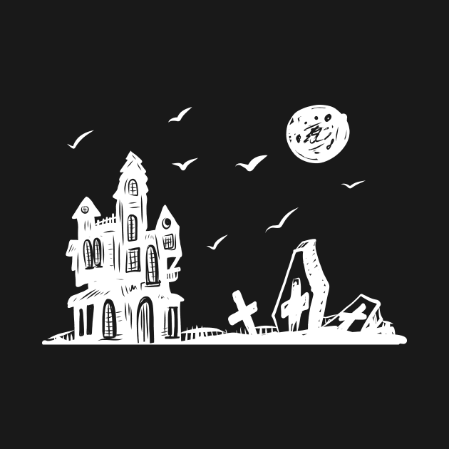 Creepy Halloween Castle by rueckemashirt