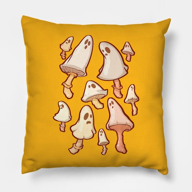 Spooky Mushrooms Pillow by LVBart