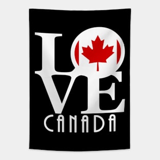 LOVE Canada (white text) Tapestry