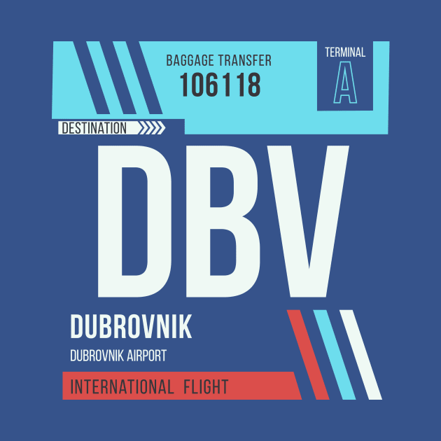 Dubrovnik (DBV) Airport Code Baggage Tag by SLAG_Creative