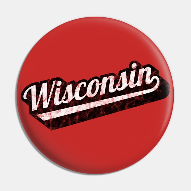 Vintage Wisconsin Script Classic Design Pin by MalmoDesigns