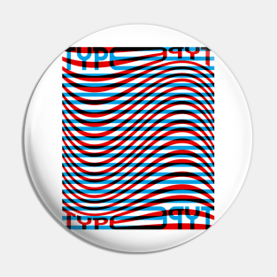 Type Wave (Cyan Red Black) Pin