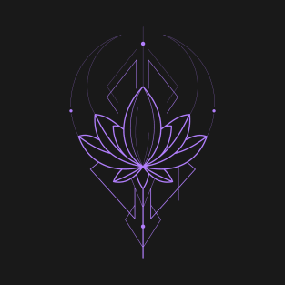 Geometric Lotus Flower 1 / Electric Purple T-Shirt