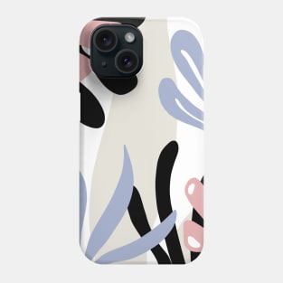 Abstract Organic Shapes and Leaves Mid Century Modern Phone Case