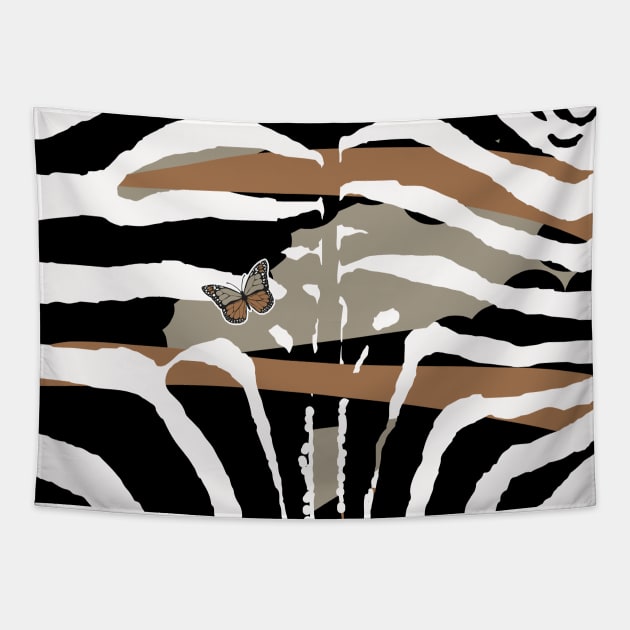 Abstract Black and White Simple Pattern geometry zebra Tapestry by Promoseven369