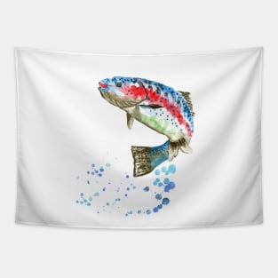 Jumping rainbow trout Tapestry