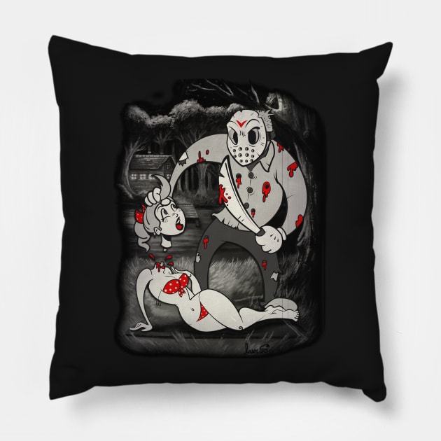 Jason In Toon Town Pillow by devinlawson