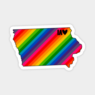 USA States: Iowa (rainbow) Magnet