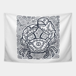 Stone Crab Ink Art Tattoo Retro Black Tapestry