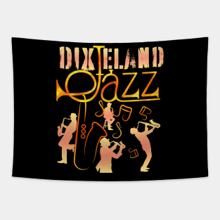 Retro Dixieland Jazz Band Tapestry