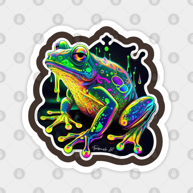 Melting Colorful Frog #5 Magnet by Farbrausch Art