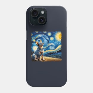 Starry Australian Cattle Dog Portrait - Dog Portrait Phone Case