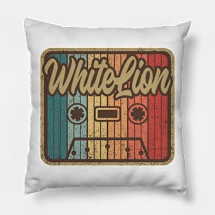 White Lion Vintage Cassette Pillow