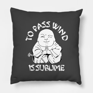 Tooting Buddah (White Text) Pillow