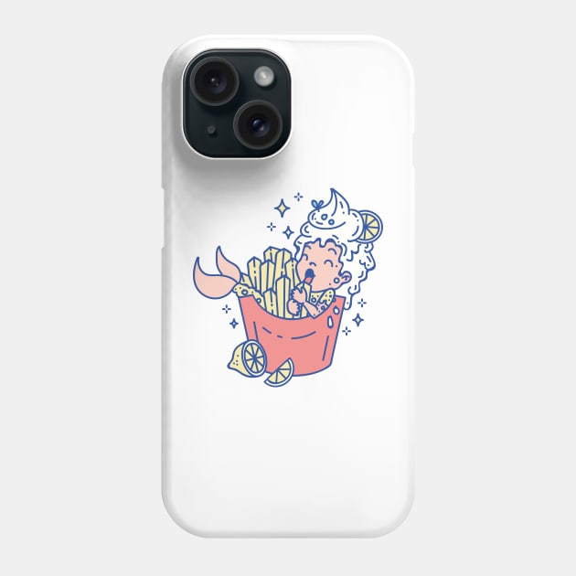 Lunch break Fish and Chips Mermaid Phone Case by SPIRIMAL