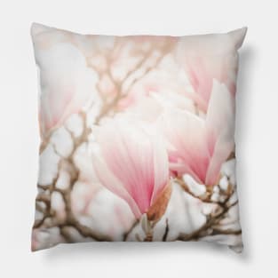 Blooming Magnolia flowers Pillow