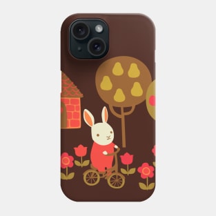 Vintage Bunny Bike Ride T-Shirt {Chocolate} Phone Case